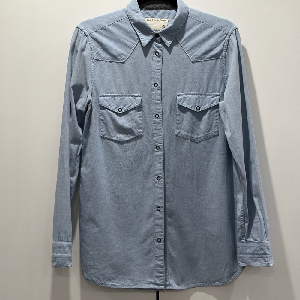 Rag & Bone Chambray Snap Closure Shirt